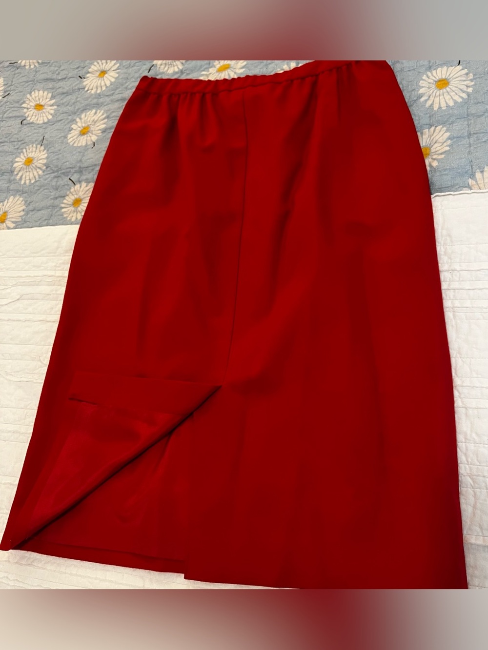 Pendleton Red Midi Skirt with Elastic Waist - Picture 6 of 14